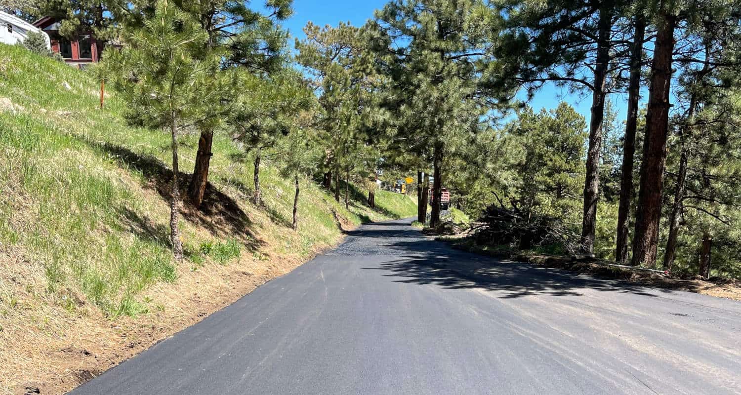 New asphalt driveway installed